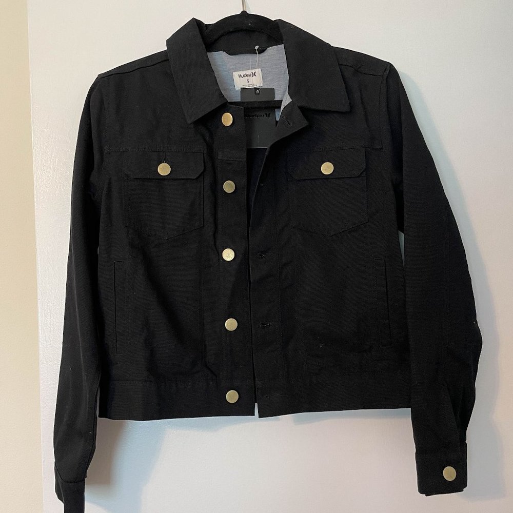 Hurley Black Denim Jacket New w/ Tags